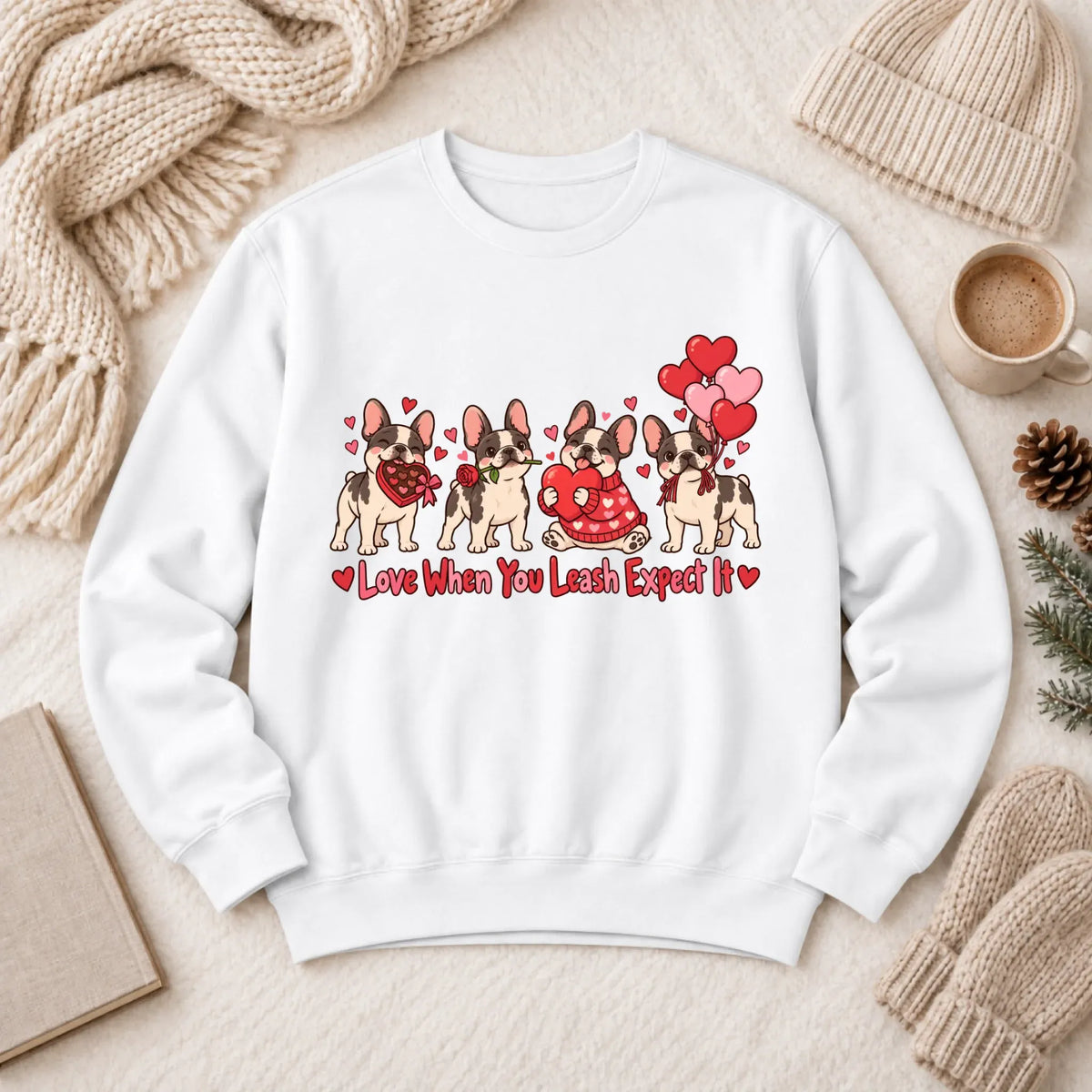 Custom Frenchie Valentine Love Unisex Sweatshirt - Sweatshirt - Good Girl John