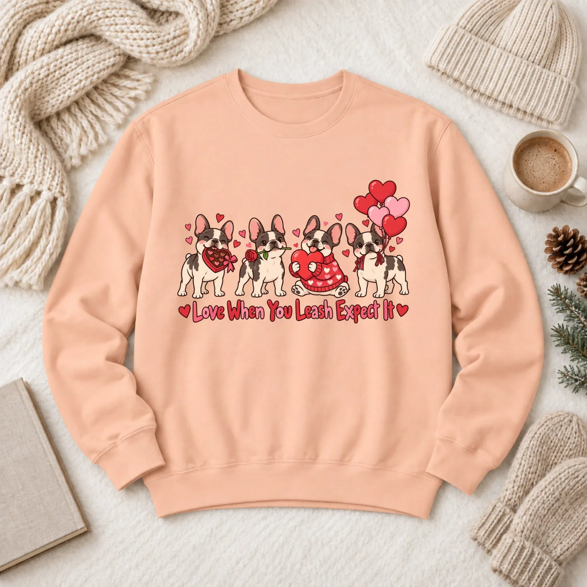 Custom Frenchie Valentine Love Unisex Sweatshirt - Sweatshirt - Good Girl John