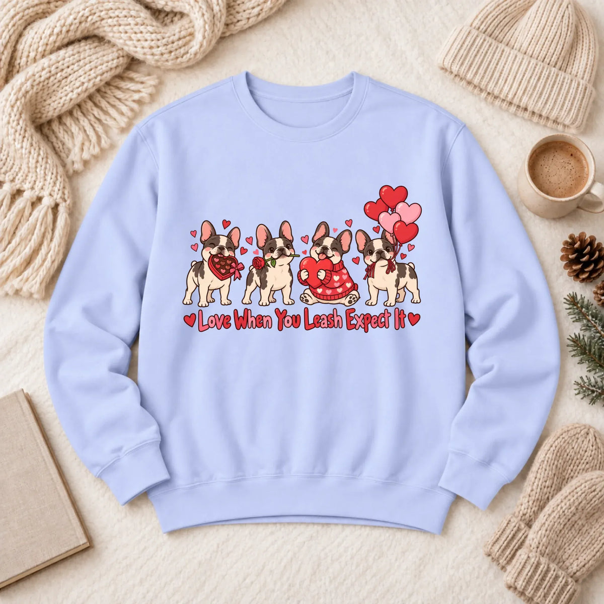 Custom Frenchie Valentine Love Unisex Sweatshirt - Sweatshirt - Good Girl John