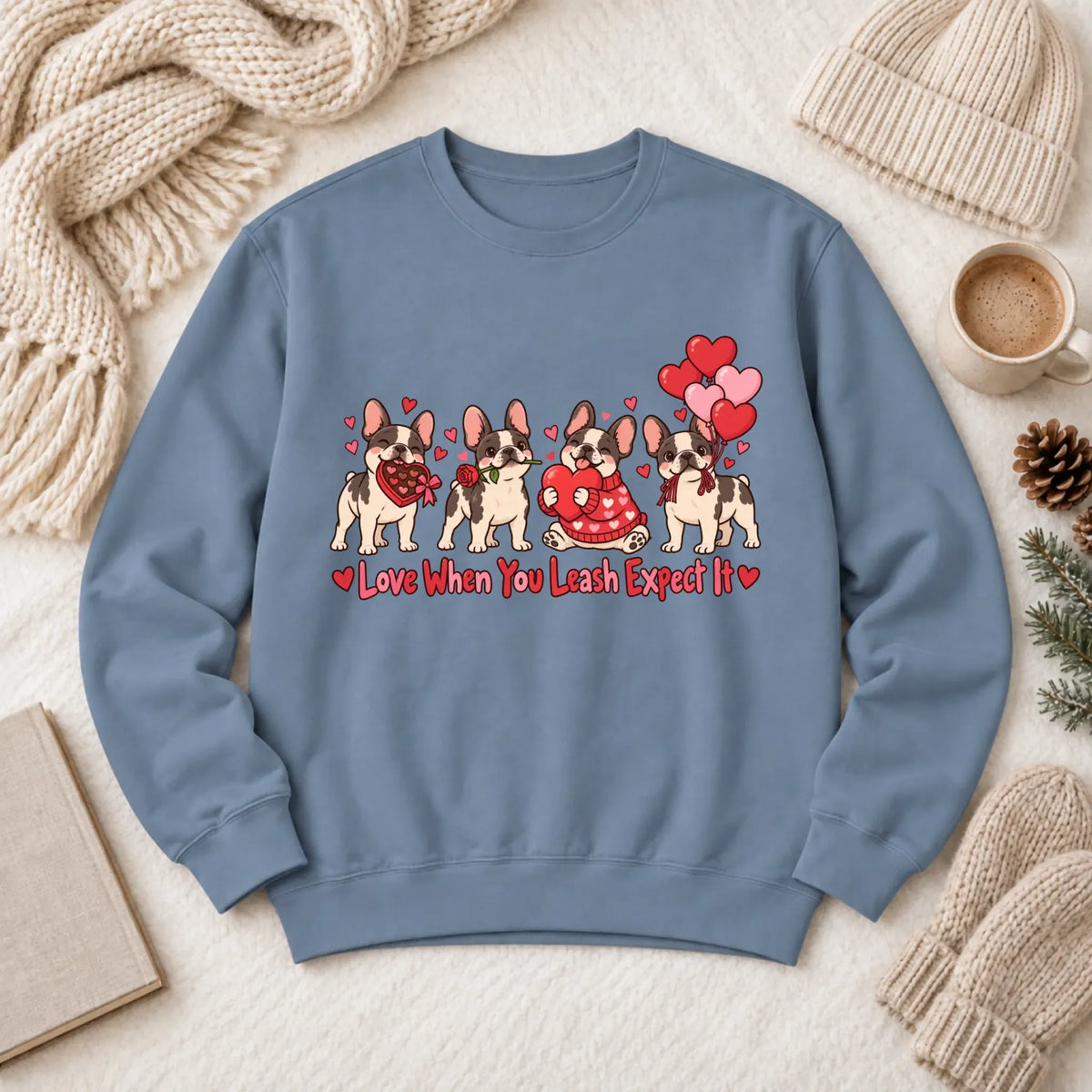 Custom Frenchie Valentine Love Unisex Sweatshirt - Sweatshirt - Good Girl John