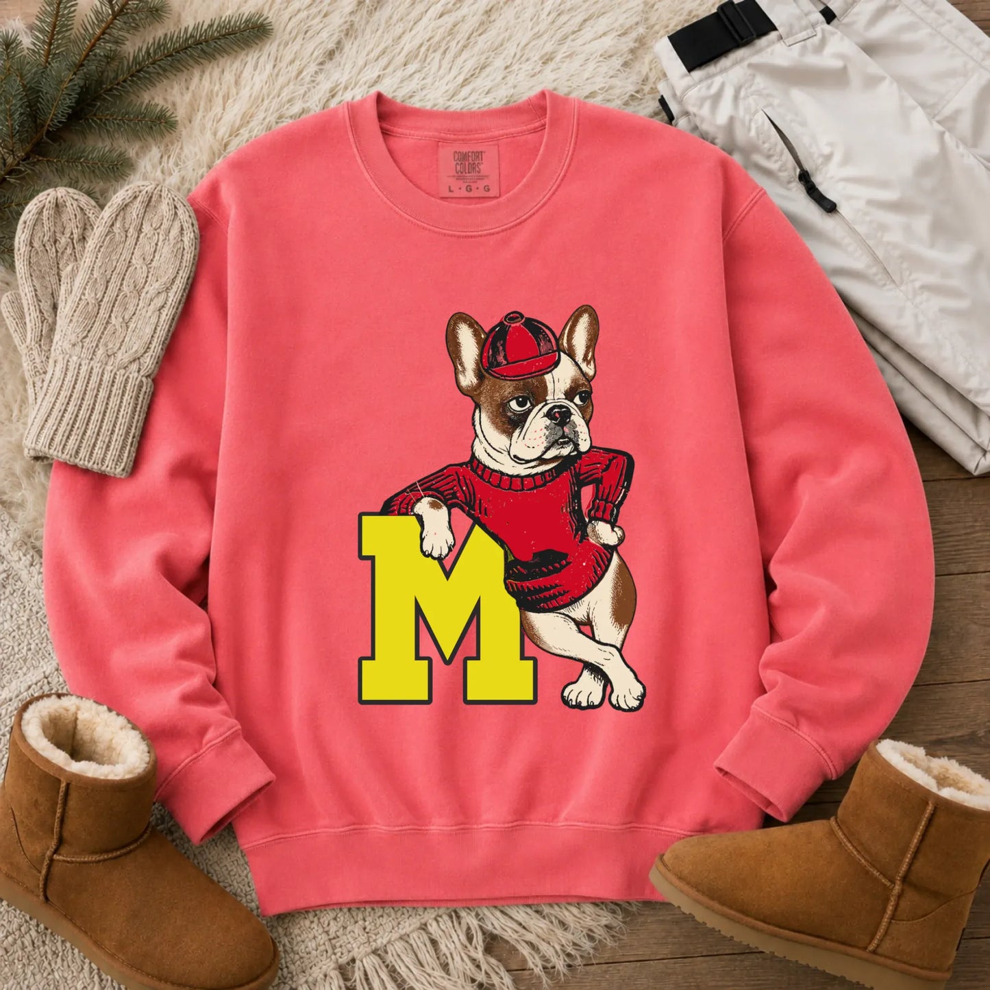 Custom Frenchie Vintage School Mascot Unisex Sweatshirt Watermelon