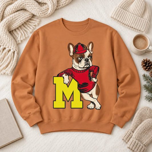 Custom Frenchie Vintage School Mascot Unisex Sweatshirt Yam