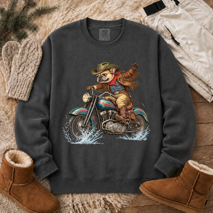Sweatshirt Pepper / S Custom Frenchie Western Motorcycle Unisex Sweatshirt