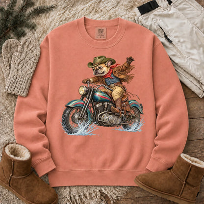 Sweatshirt Terracotta / S Custom Frenchie Western Motorcycle Unisex Sweatshirt