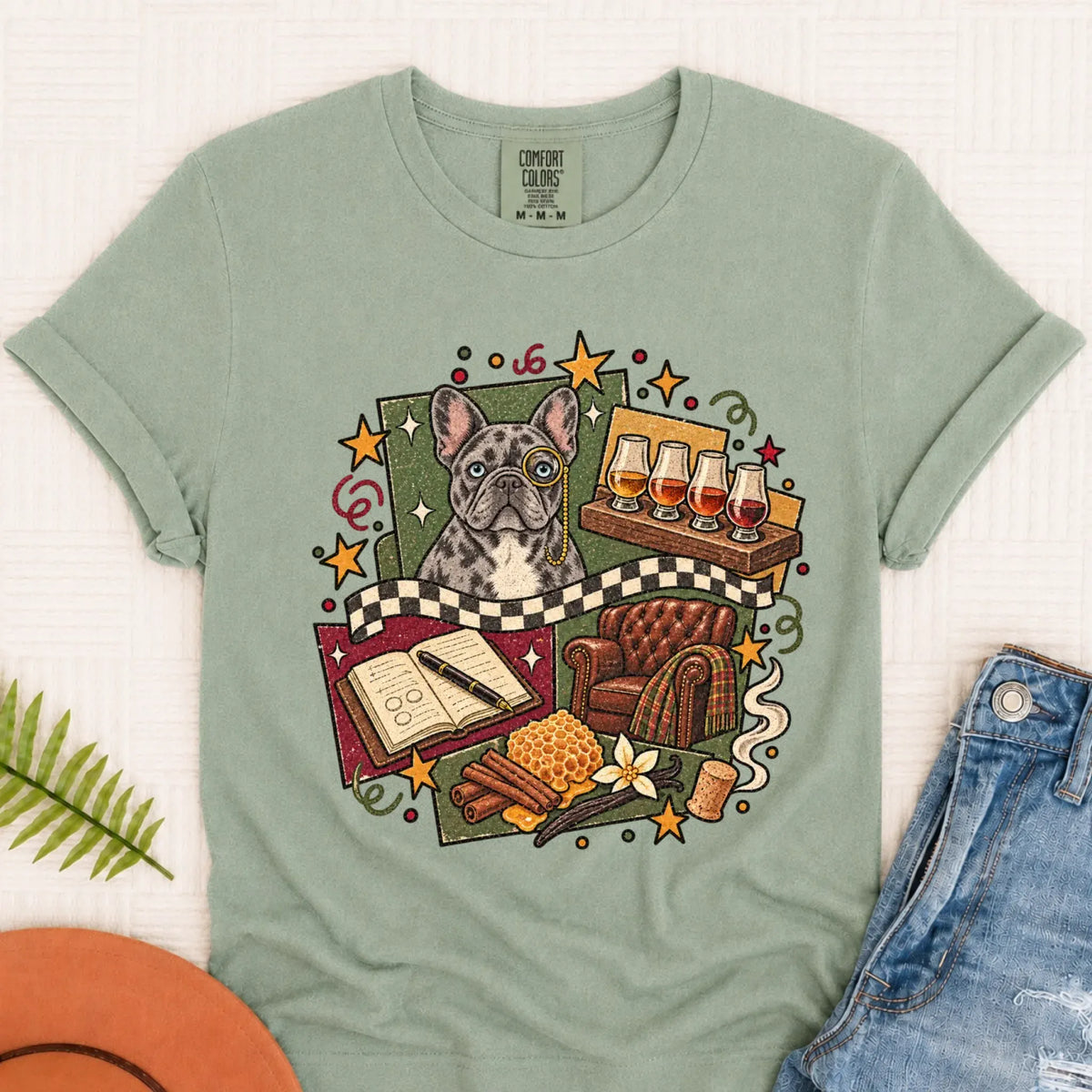 T-Shirt Bay / S Custom Frenchie Whiskey Lover Unisex Tshirt