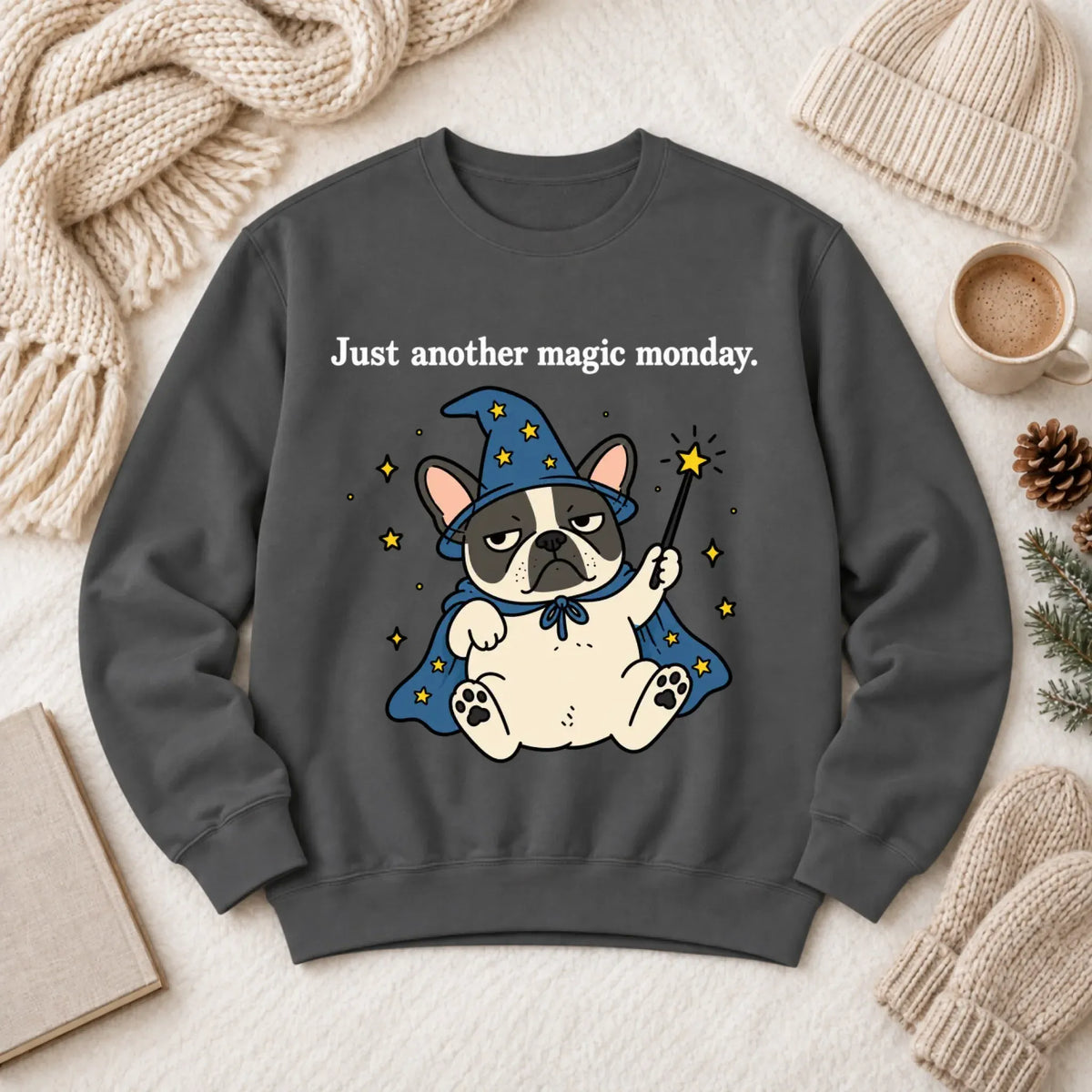 Sweatshirt Pepper / S Custom Frenchie Work Humor Magic Monday Unisex Sweatshirt