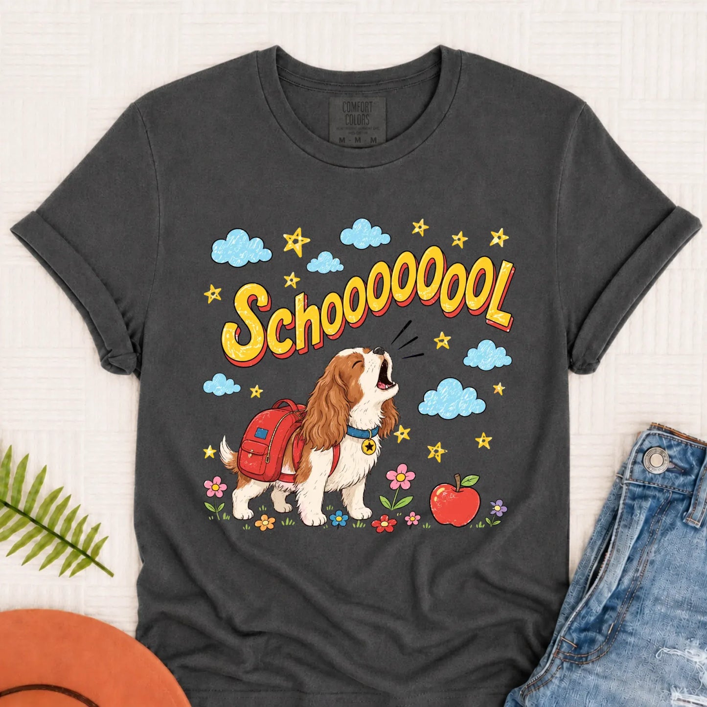 Custom Funny Cavalier Back to School Unisex Tshirt Pepper