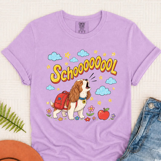 Custom Funny Cavalier Back to School Unisex Tshirt Orchid