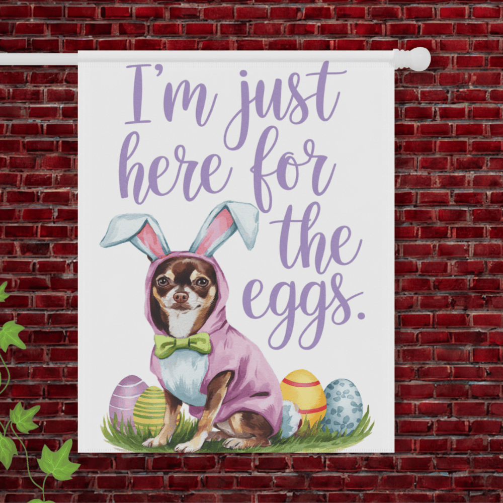Custom Funny Easter Chihuahua Garden Flag 24.5'' × 32''