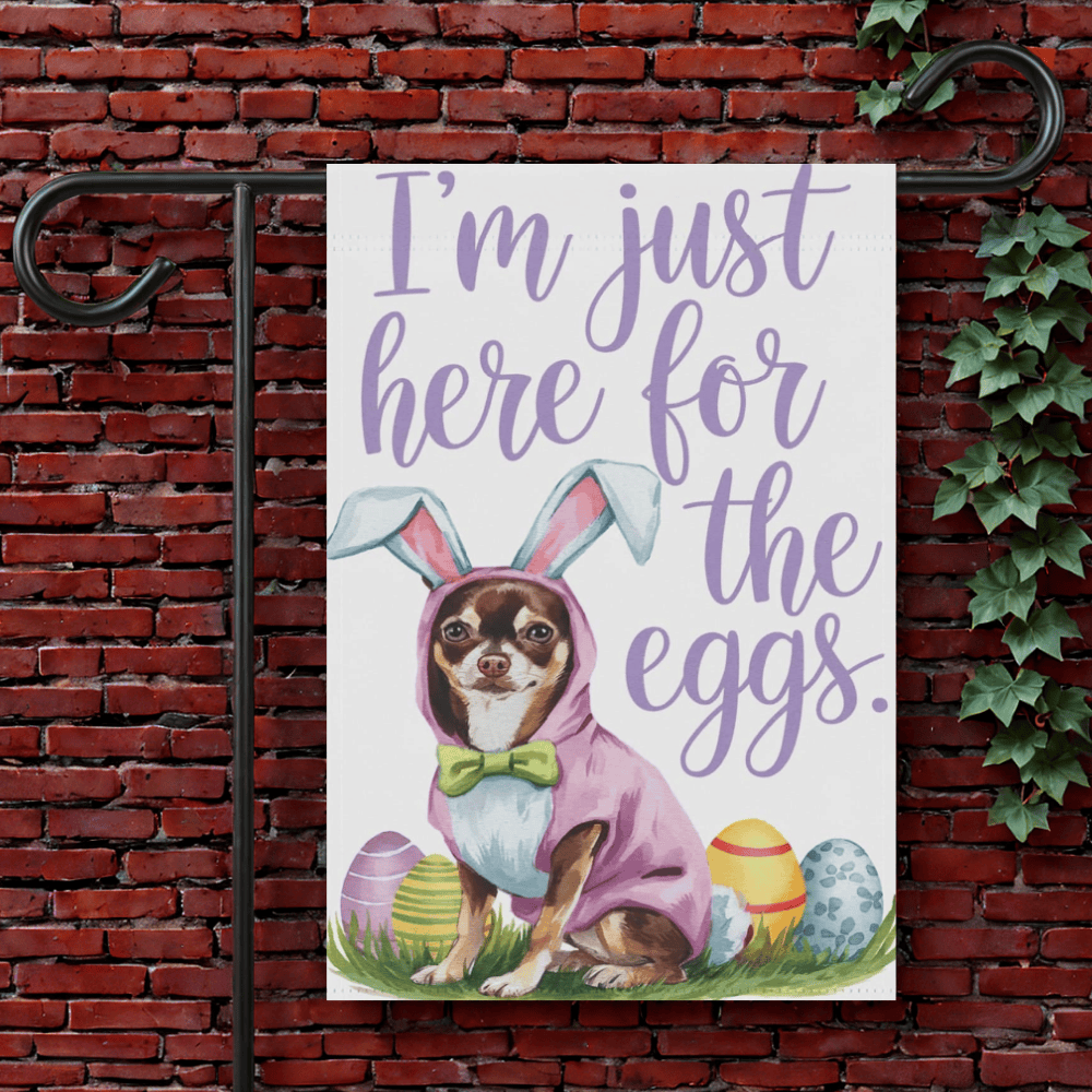 Custom Funny Easter Chihuahua Garden Flag 12'' × 18''