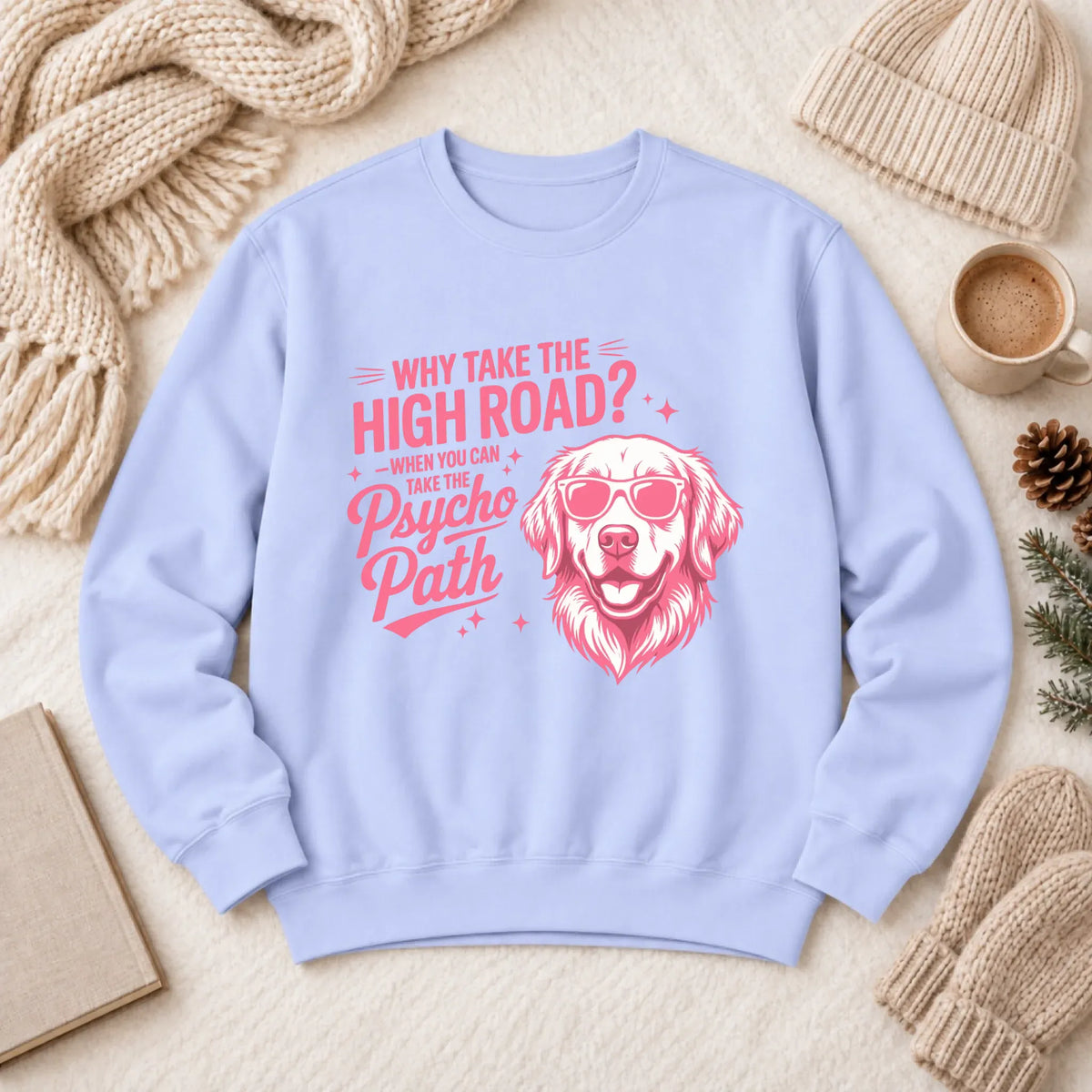 Sweatshirt Hydrangea / S Custom Golden Retriever Psychopath Unisex Sweatshirt