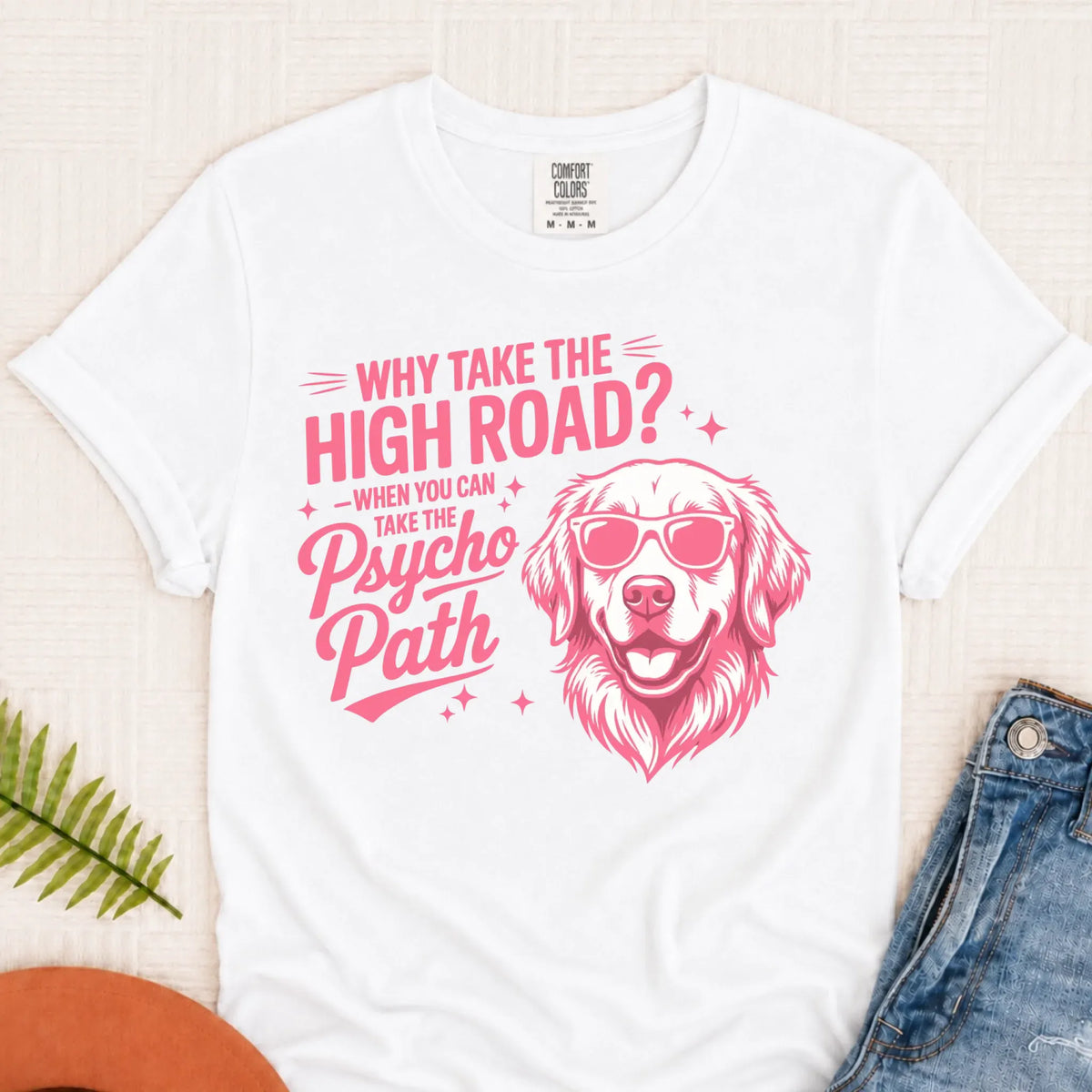 T-Shirt White / S Custom Golden Retriever Psychopath Unisex Tshirt