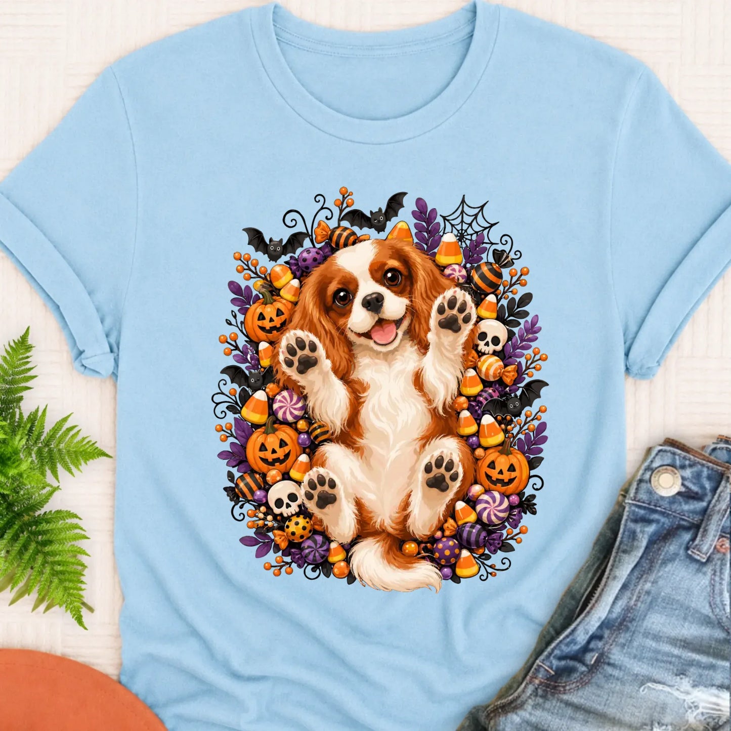 T-Shirt Chambray / S Custom Halloween Belly Rubs Unisex Tshirt