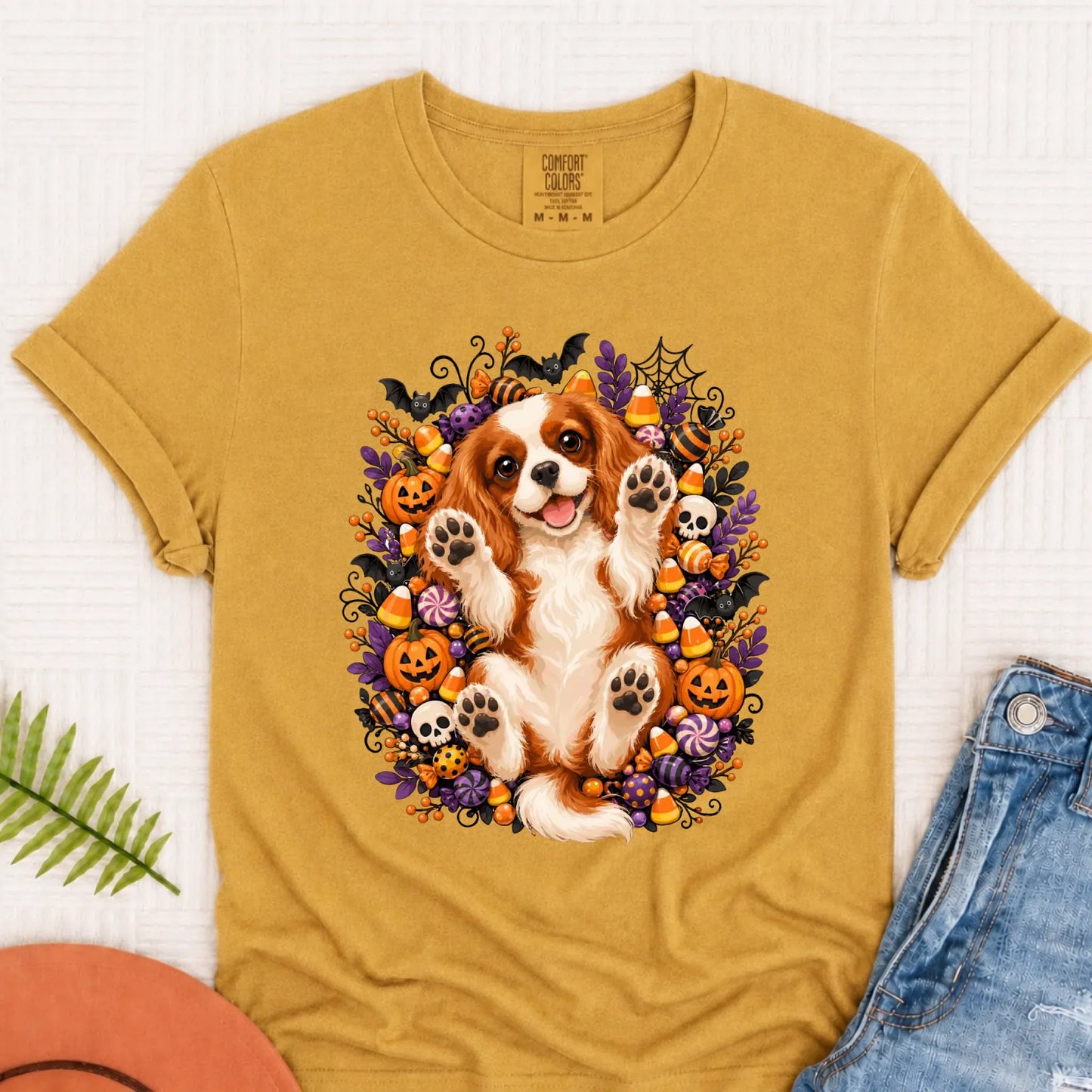 Custom Halloween Belly Rubs Unisex Tshirt Mustard