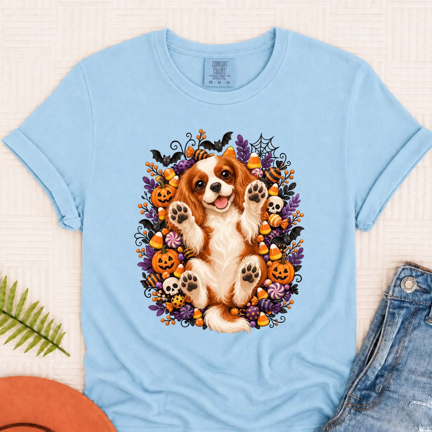 Custom Halloween Belly Rubs Unisex Tshirt Chambray