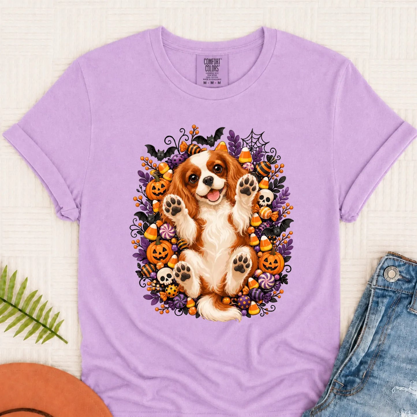 Custom Halloween Belly Rubs Unisex Tshirt Orchid