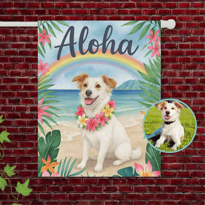 Custom Mutt Hawaii Garden Flag 24.5'' × 32''