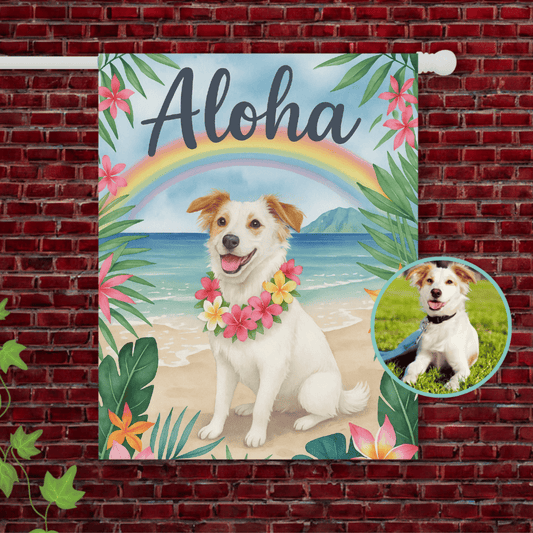 Custom Mutt Hawaii Garden Flag 24.5'' × 32''