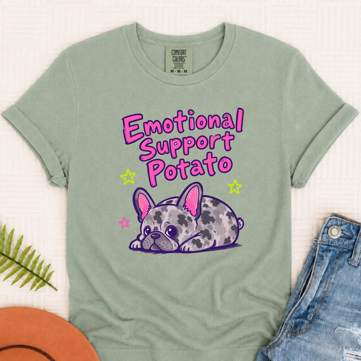 Custom Neon Funny Potato Unisex Tshirt Bay