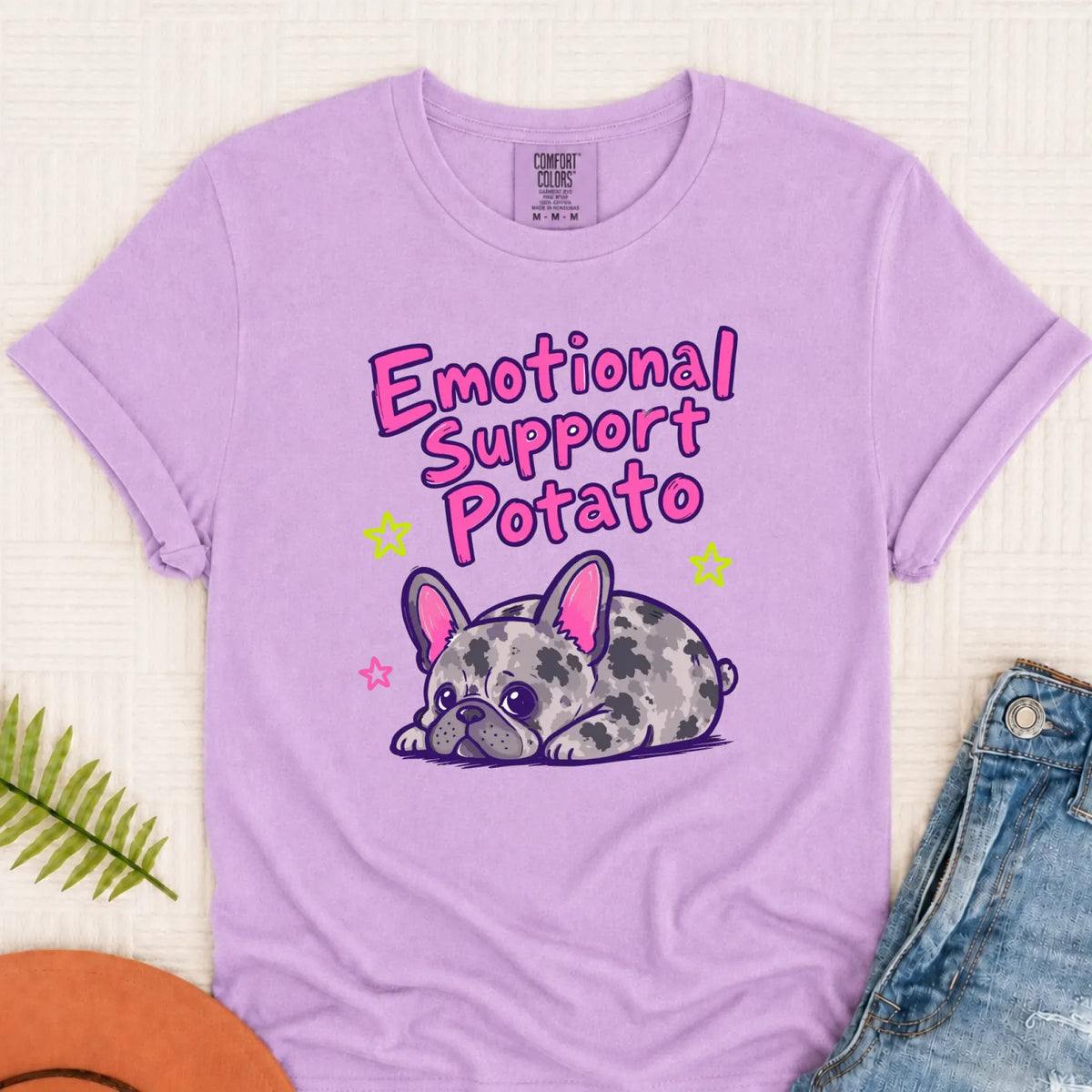 Custom Neon Funny Potato Unisex Tshirt Orchid