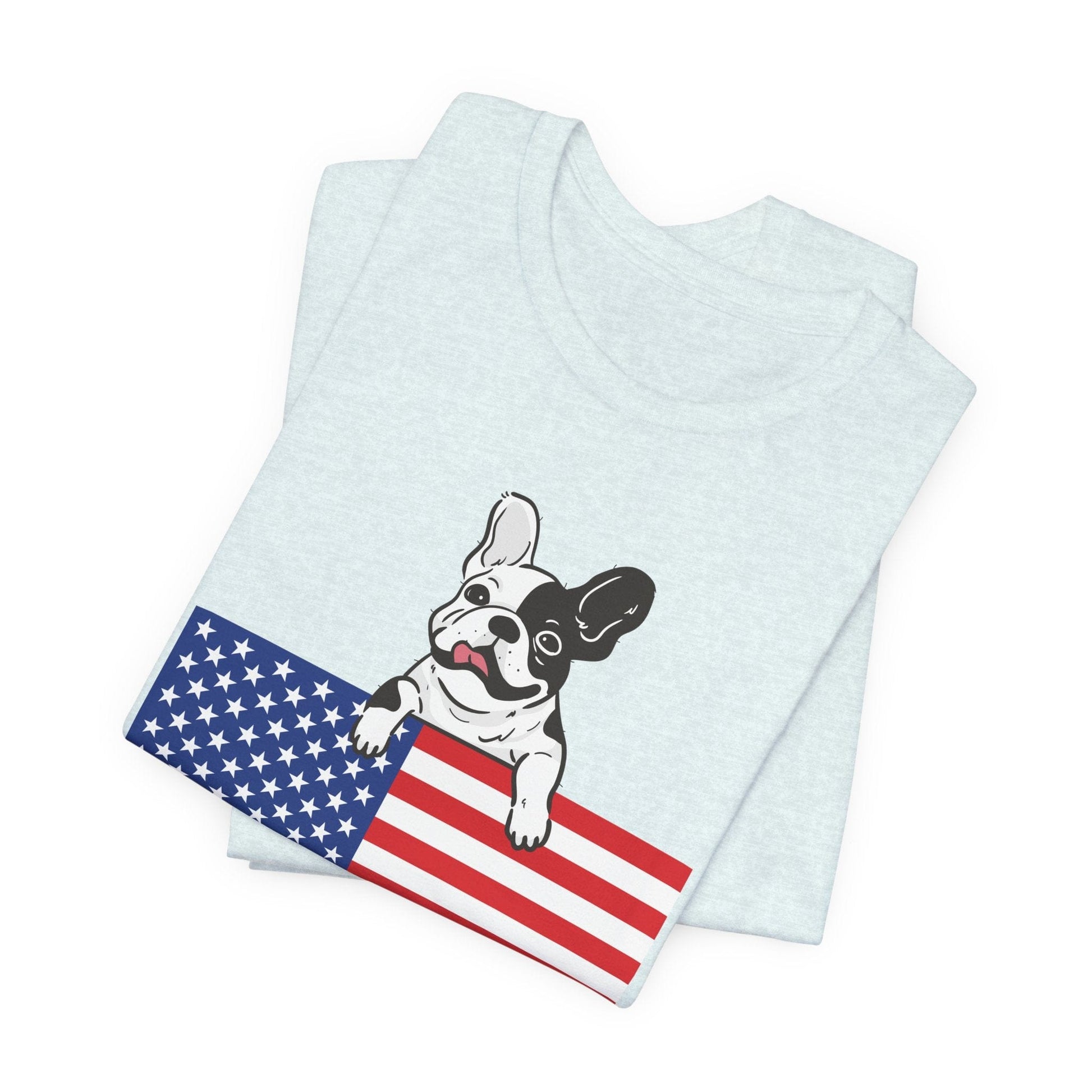 Custom Piebald Frenchie Flag TShirt