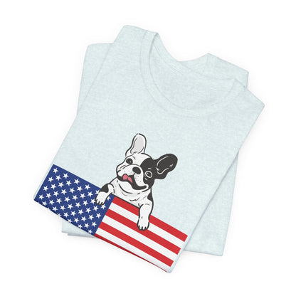 Custom Piebald Frenchie Flag TShirt