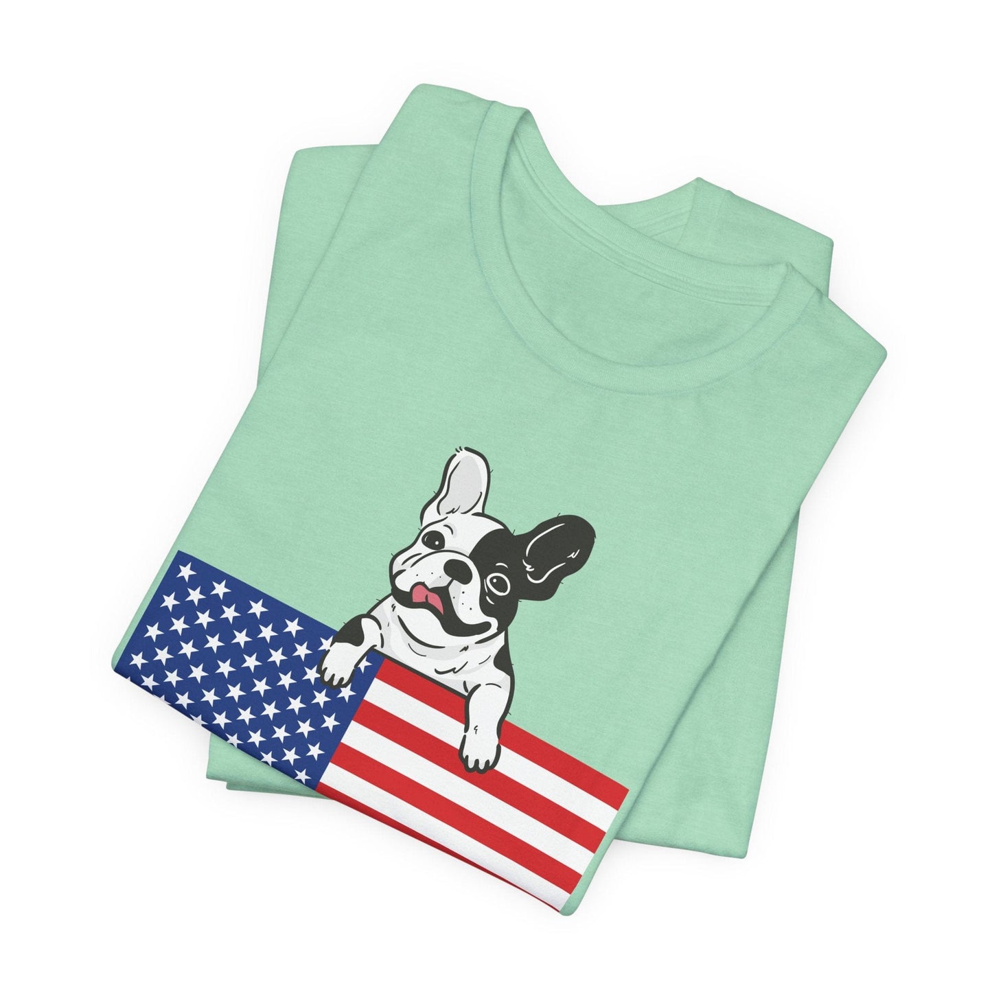 Custom Piebald Frenchie Flag TShirt