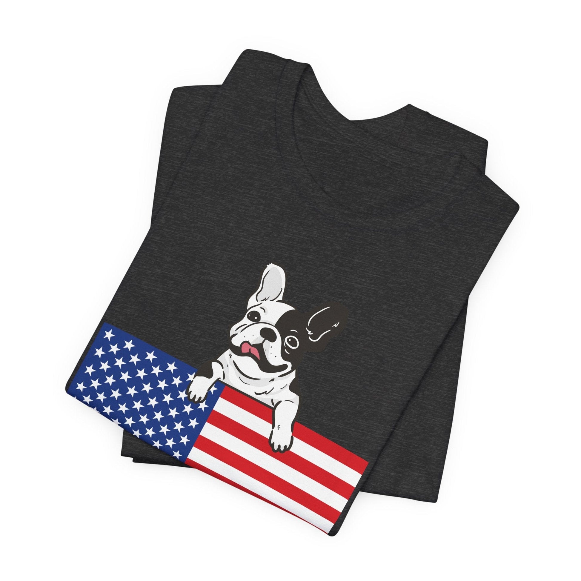 Custom Piebald Frenchie Flag TShirt