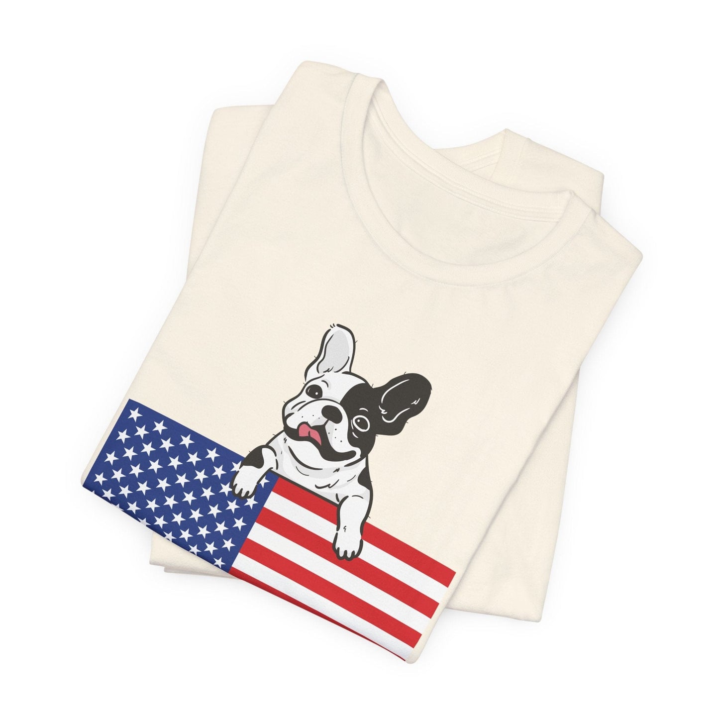 Custom Piebald Frenchie Flag TShirt
