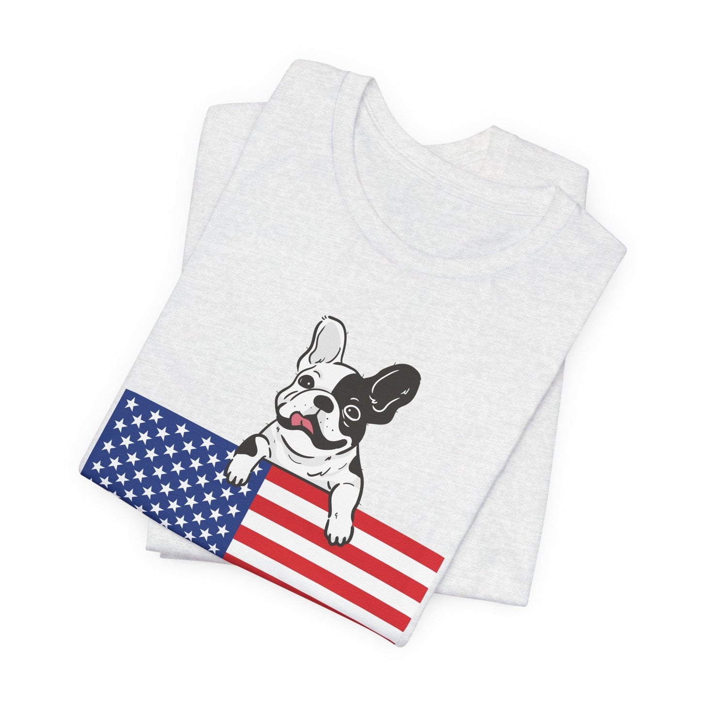 Custom Piebald Frenchie Flag TShirt
