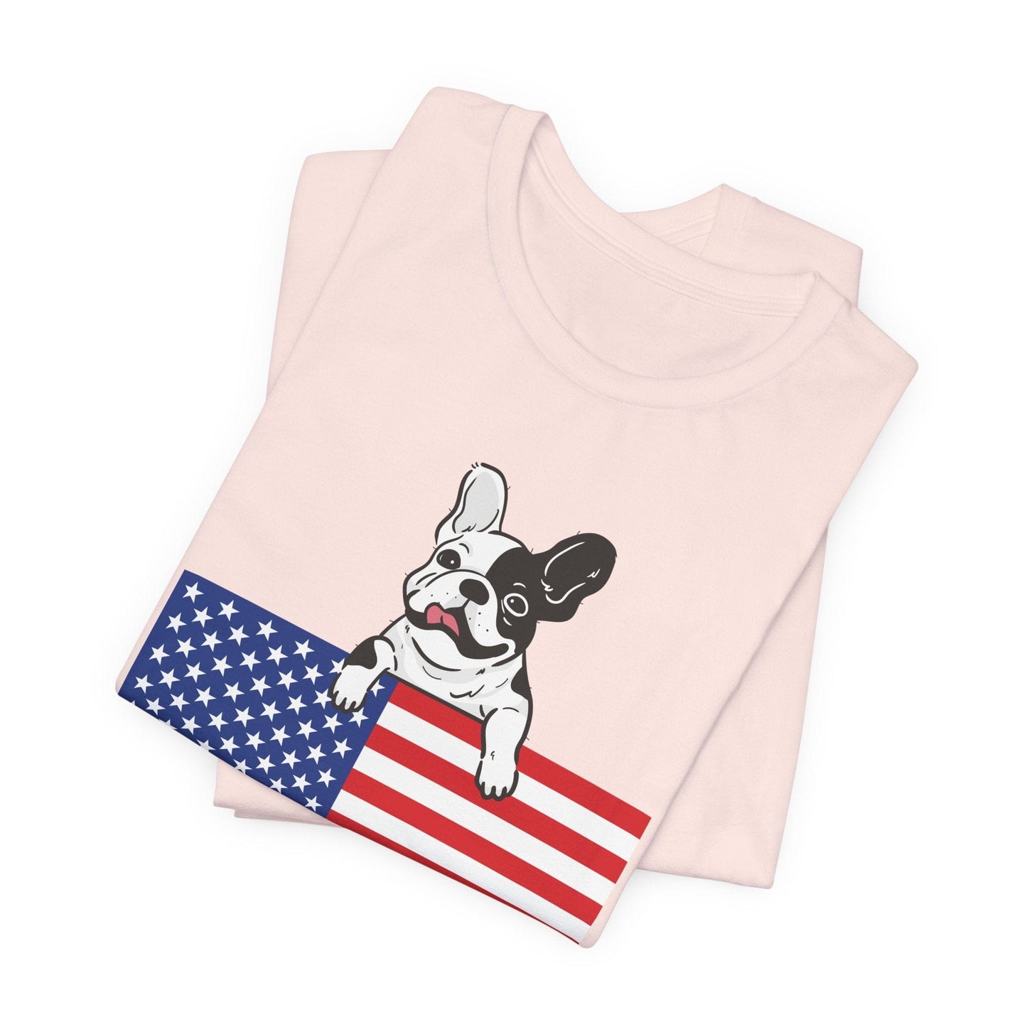 Custom Piebald Frenchie Flag TShirt