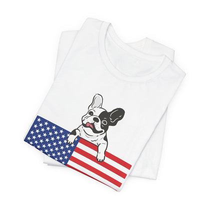 Custom Piebald Frenchie Flag TShirt