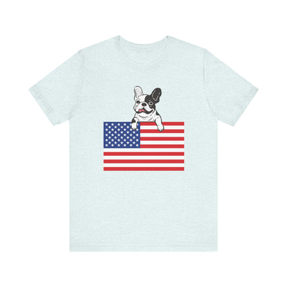 Custom Piebald Frenchie Flag TShirt