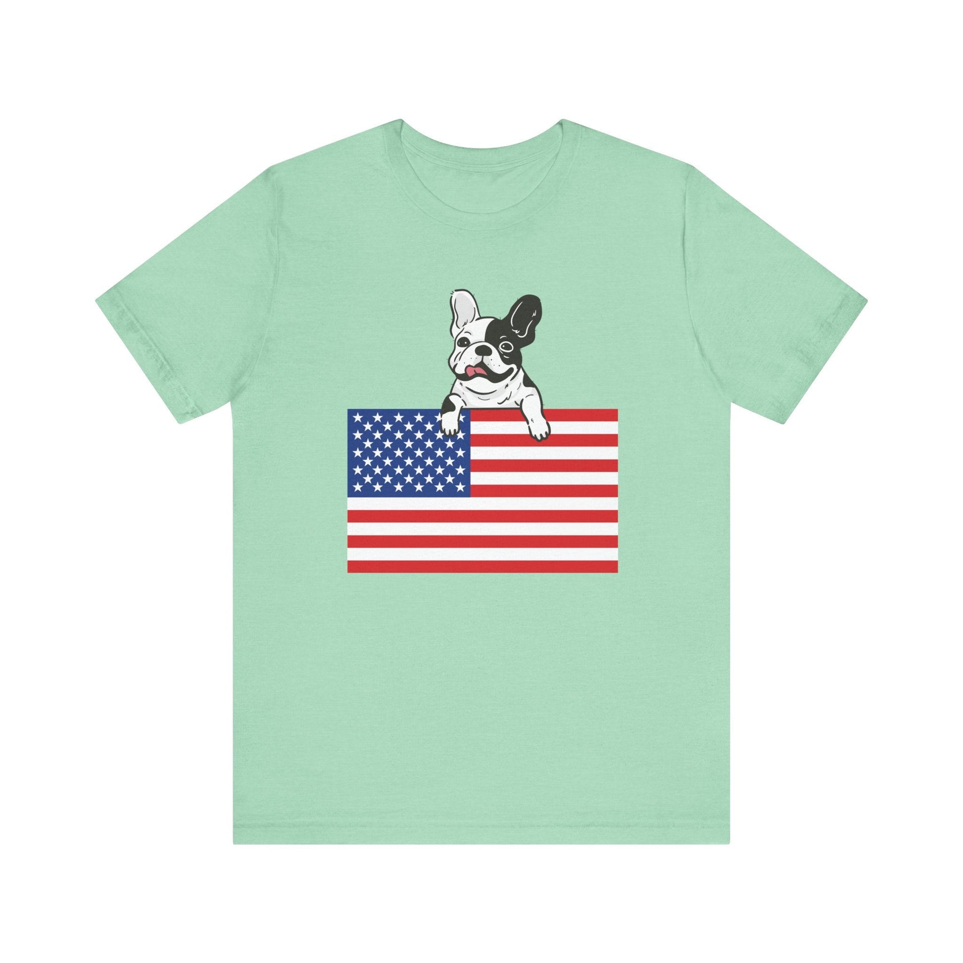 Custom Piebald Frenchie Flag TShirt