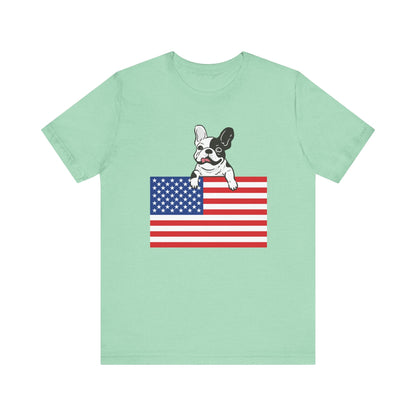 Custom Piebald Frenchie Flag TShirt