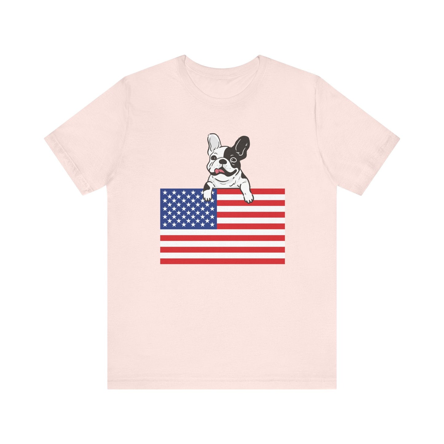 Custom Piebald Frenchie Flag TShirt