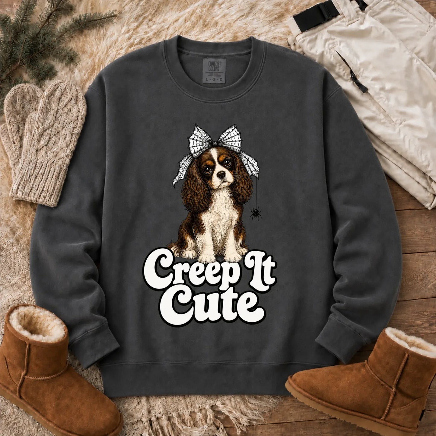 Custom Spiderweb Bow Halloween Unisex Sweatshirt Pepper