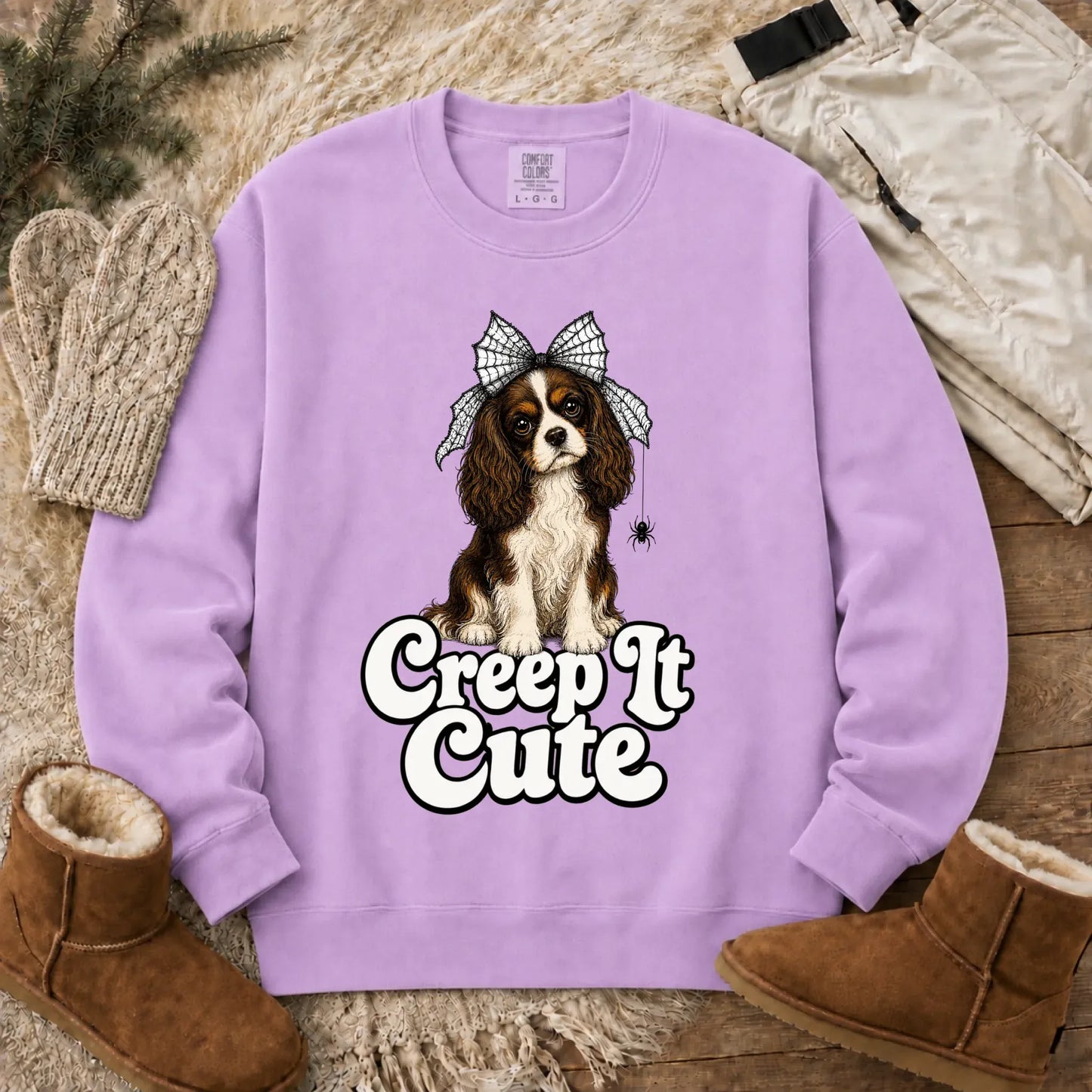 Custom Spiderweb Bow Halloween Unisex Sweatshirt Orchid