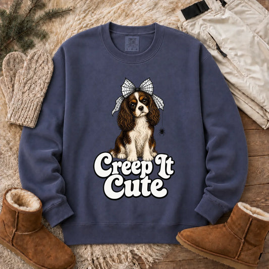 Custom Spiderweb Bow Halloween Unisex Sweatshirt Denim