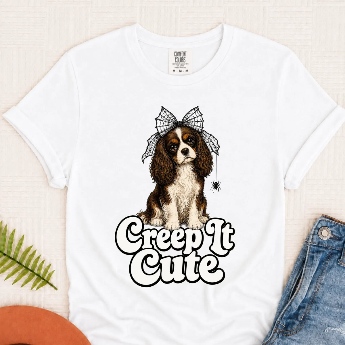 Custom Cavalier Cute Halloween Unisex Tshirt White