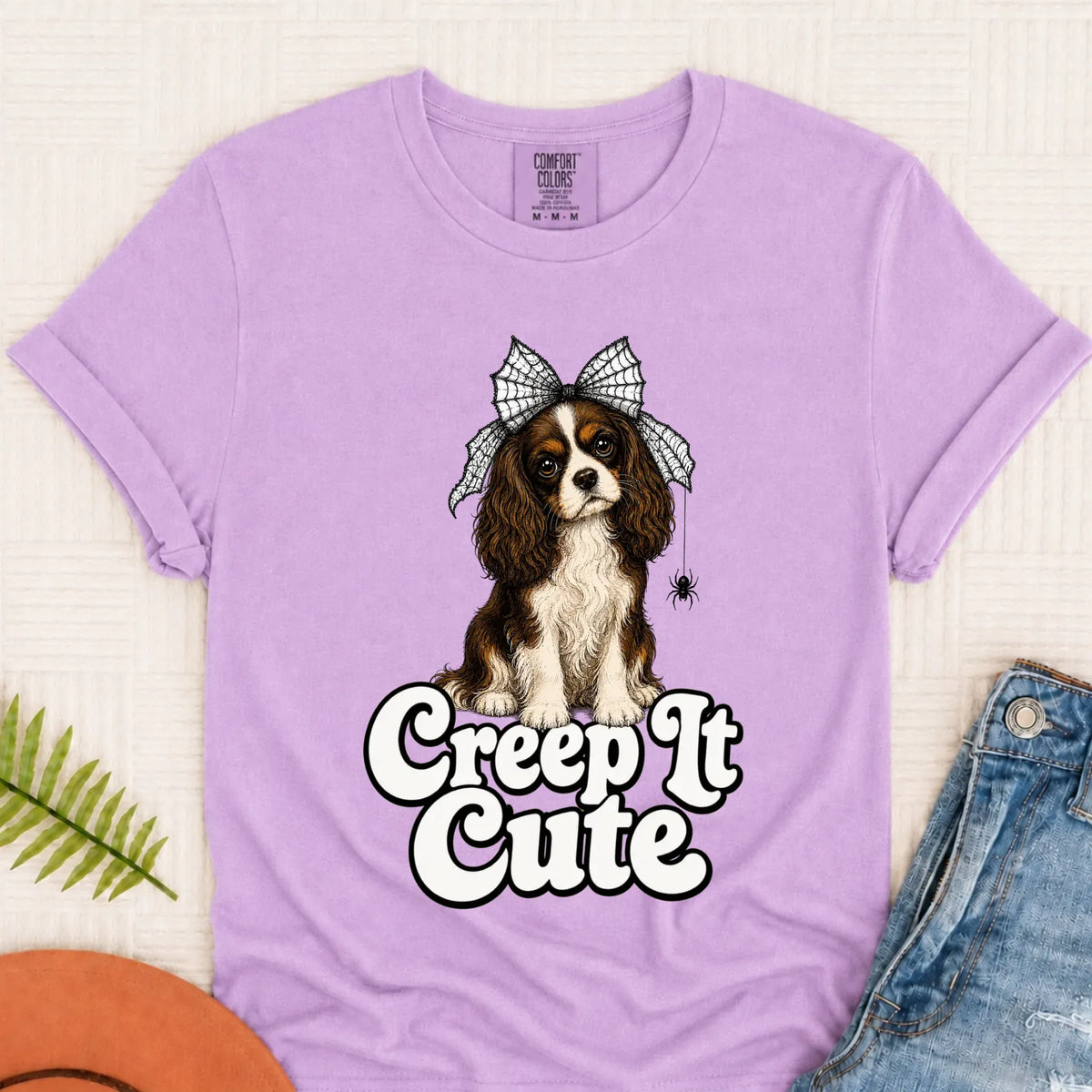 Custom Cavalier Cute Halloween Unisex Tshirt Orchid