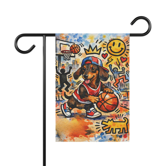 Dachshund Basketball Garden Yard Flag