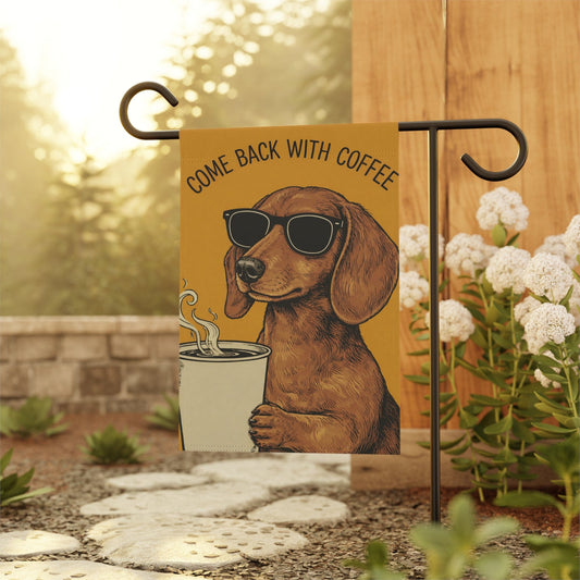 Dachshund Coffee Lover Dog Yard Flag