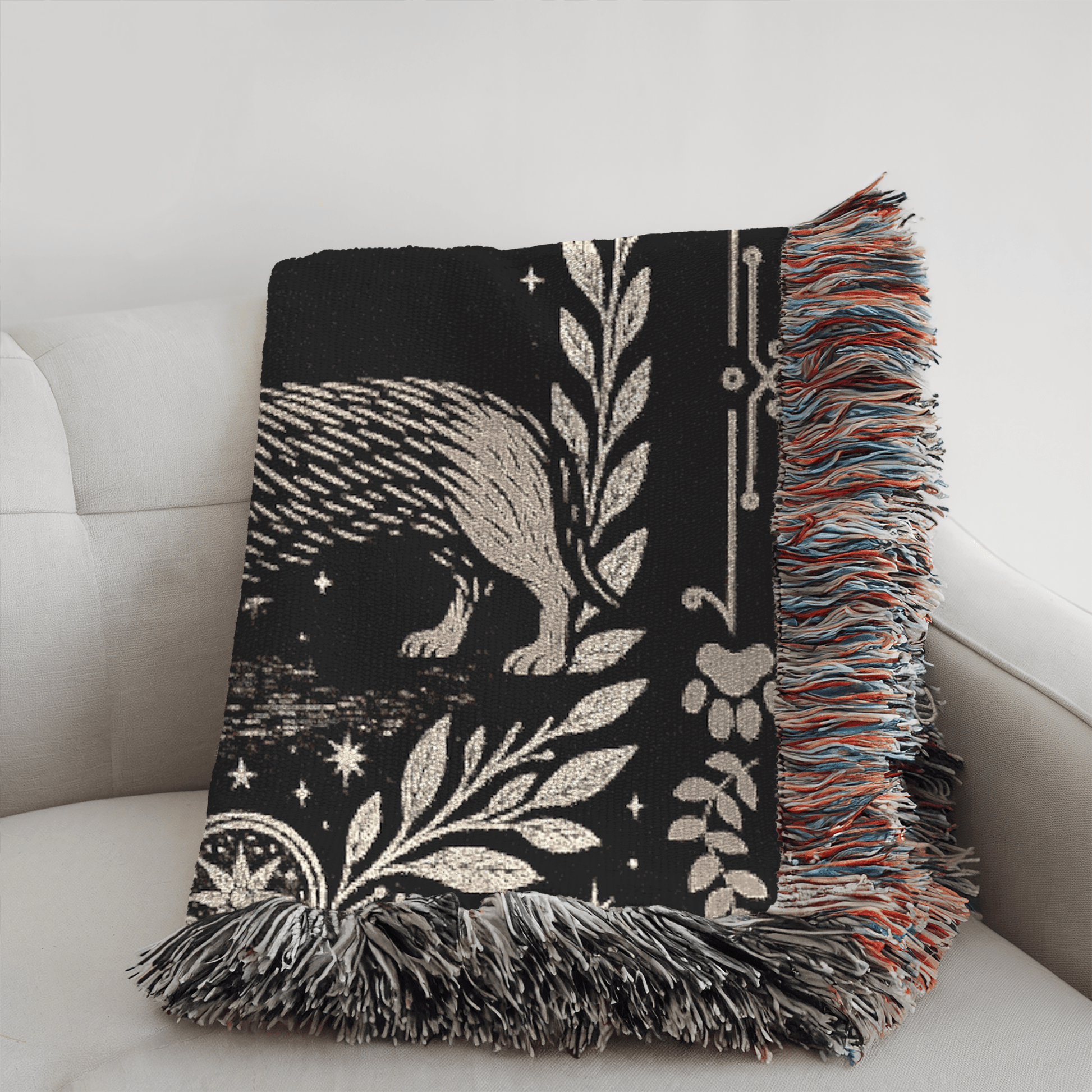 Printify Home Decor Dachshund Dog Celestial Woven Blanket