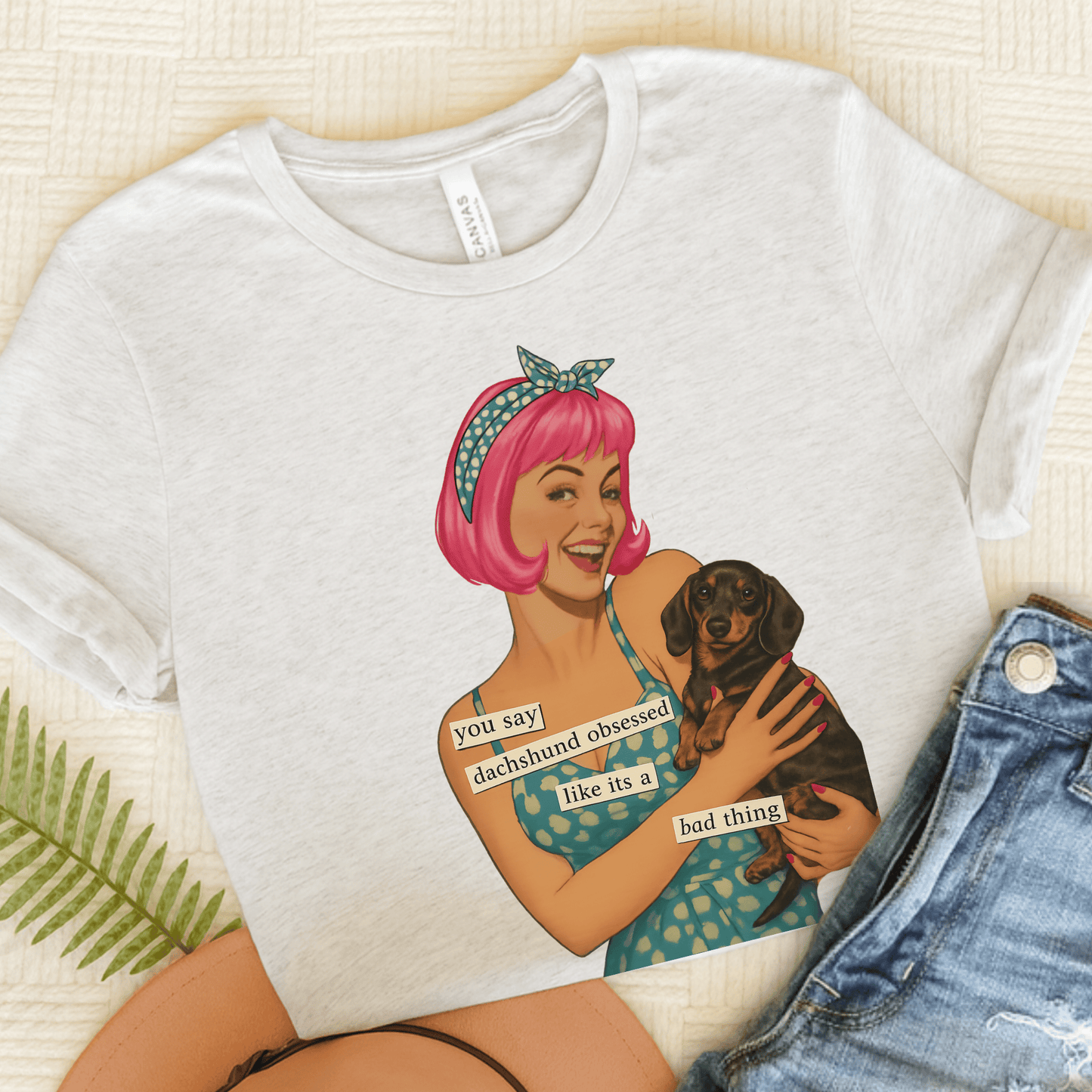 Dachshund Dog Snarky Unisex TShirt Ash