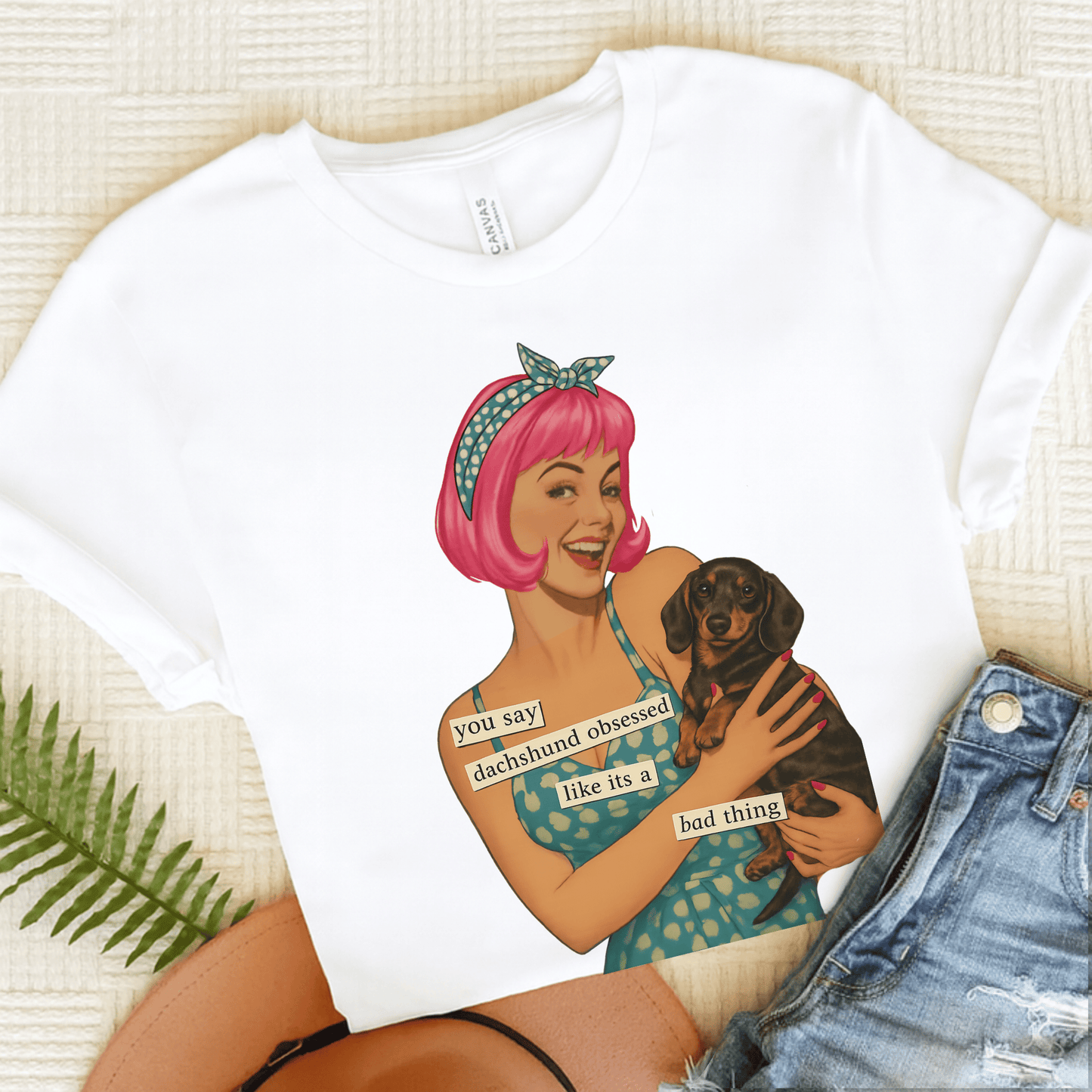Dachshund Dog Snarky Unisex TShirt White