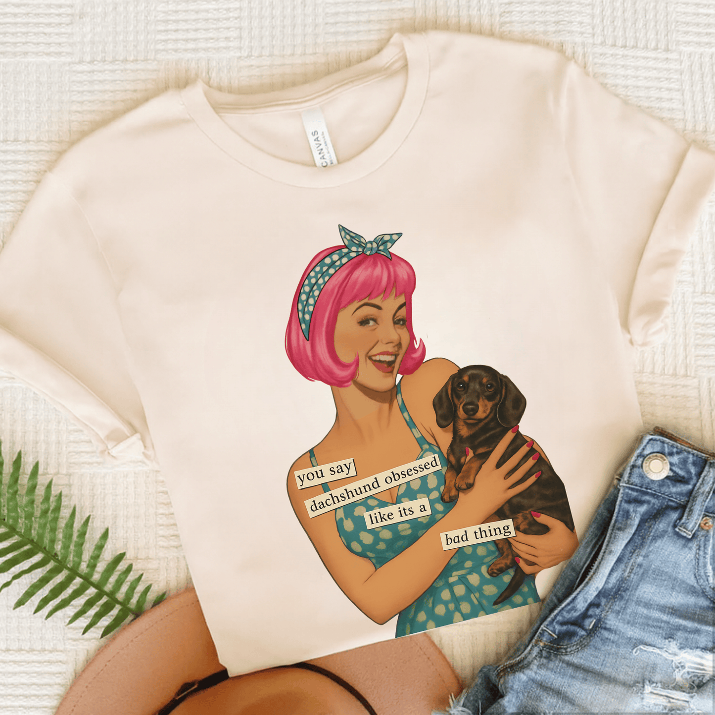 Dachshund Dog Snarky Unisex TShirt Natural