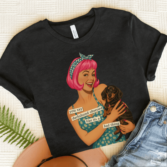 Dachshund Dog Snarky Unisex TShirt Dark Grey