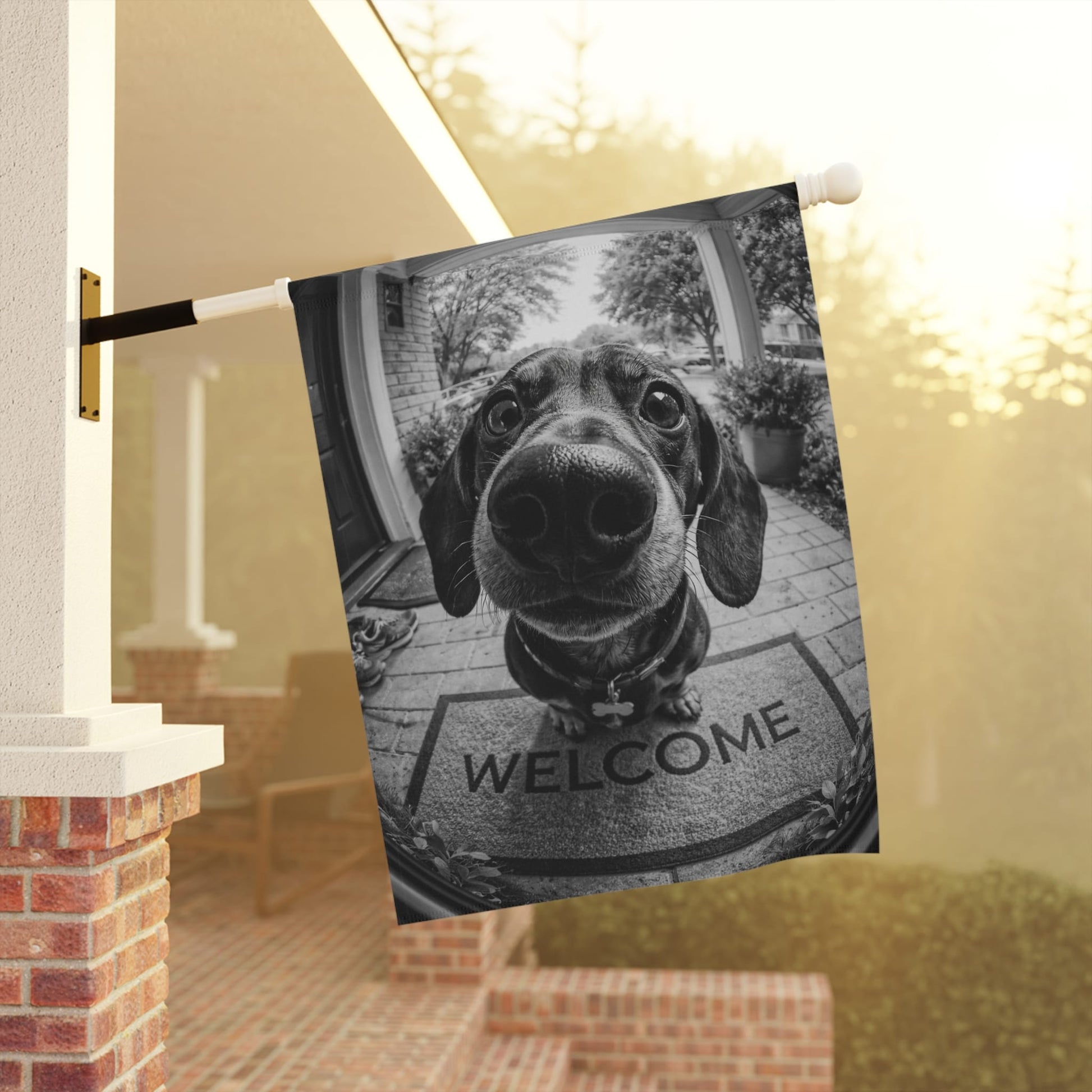 Dachshund Doorbell Camera Welcome Yard Flag