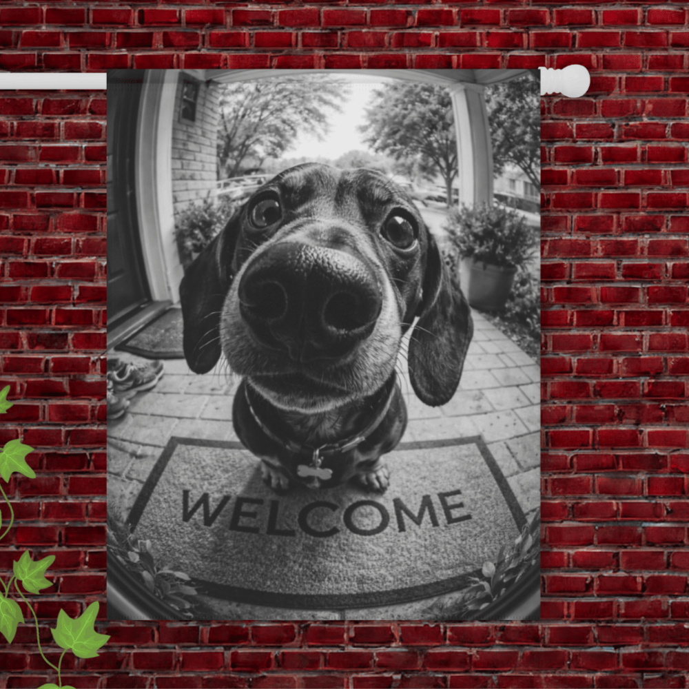 Dachshund Doorbell Camera Welcome Yard Flag 24.5'' × 32''